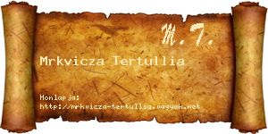 Mrkvicza Tertullia névjegykártya